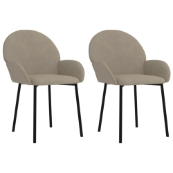 VIDAXL Dining Chairs 2 PCs Light Velvet In Grey