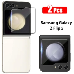 XCRS Tempered Glass, With Accurate Touch, Screen Protector for Samsung Galaxy Z Flip 5 (2023) [2-Pack] (Front Glass Only)