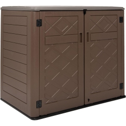 HORTI CUBIC 38 Cu. Ft. Horizontal Outdoor Storage Sheds \w Lid, HDpe Resin Patio Storage Cabinet \w Shelf Support And Lockable Doors for Patio