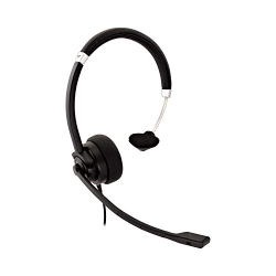V7 Deluxe Mono Headset, USB, Boom Mic, Adjustable Headband for PC, Mac, Laptop Computer, Chromebook In Black
