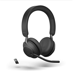 GLOBAL TECK WORLDWID Jabra Evolve2 65 Wireless Headset USB Stereo Ms, Bluetooth Dongle, Compatible \w Zoom, Webex, Skype, Smartphones, Tablets