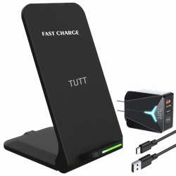 TUTT 15W Wireless Foldable Charger Stand Pad Compatible \w Iphone 14/13/12/se 2020/11/xs Max/xr/x/8 Plus, Galaxy S23/s22/s21/s20/s10/s9/ Type-C +