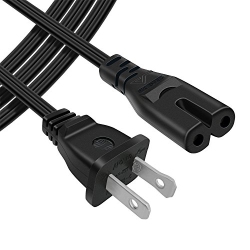 POWSEED [Ul Listed] 6Ft 2-Prong Ac Wall Power Cable 2 Slot Cord for HP Dell Samsung Sony Asus Acer Toshiba Laptop Charger Led Lcd Monitor Tv Epson