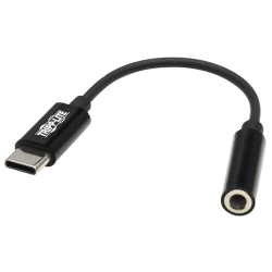 TRIPP LITE 0.1 M (0.4 Ft) USB-C to 3.5 MM Headphone Jack Adapter Cable - (U437-001) In Black