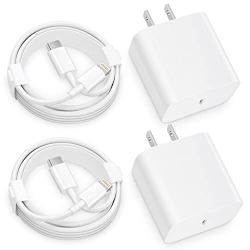JUUSMART Iphone 12 13 14 Fast Charger, Apple Mfi 2-Pack 20W Type C Fast Charger Block \w 6Ft USB-C to Lightning Cable Compatible \w Iphone 14 13 12 11