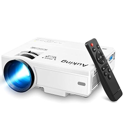 AUKING Mini Projector 2022 Upgraded Portable Video-Projector, 55000 Hours Multimedia Home Theater Movie Projector, Compatible \w Full HD 1080P