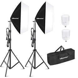 UBEESIZE Softbox Photography Lighting Kit, 27 X 20 Continuous Lighting Kit \w 2PCs 40W E27 Socket 6500K Bulbs, Professional Photo Studio Lighting For