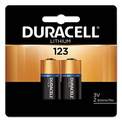 DURACELL Dl123Ab2Bpk Ultra High-Power Lithium Battery, 123, 3V, 2/pack