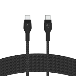 BELKIN Boostcharge Pro Flex Braided USB Type C to C Cable (3M/10Ft), USB-If Power Delivery Pd Fast Charging Cable for Macbook Pro, Ipad Pro, Galaxy