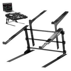 PYLE Universal Dual Device Laptop Stand - Sound Equipment Dj Mixing Workstation