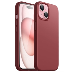 HLD Silicone Case for Iphone 15 6.1-Inch, Silky-Soft Touch Full-Body Protective Phone Case, Shockproof Cover (Maroon)