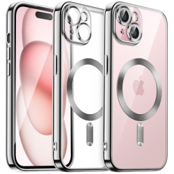 HLD Electroplated Case for Iphone 15 Plus 6.7-Inch, Camera Lens Full Protection, Compatible \w Magsafe Wireless Charging, Shockproof Soft Tpu Phone