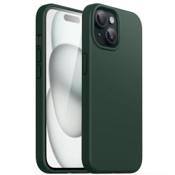 HLD Silicone Case for Iphone 15 Plus 6.7-Inch, Silky-Soft Touch Full-Body Protective Phone Case, Shockproof Cover (Midnight Green)