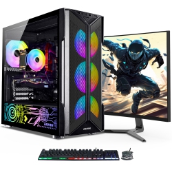 AQVIN Gaming PC -Aq20 Desktop Computer Tower - New 24 Inch Curved Gaming Monitor (Intel Core I7/ 2Tb SSD/ 32GB Ddr4 Ram/ Geforce Rtx 3060 12GB/