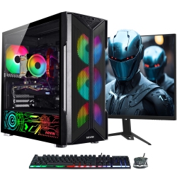 AQVIN -Aq20 Gaming PC Tower Desktop Computer Intel Core I7 Up to 4.60 Ghz 32GB Ddr4 Ram 2Tb SSD Geforce Rtx 3050 8GB Windows 11 New 24 Inch Curved