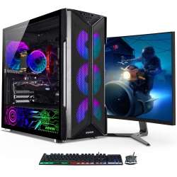 AQVIN -Aq20 Gaming PC Desktop Computer Tower- New 24 Inch Curved Gaming Monitor / Intel Core I7 Processor, 32GB Ddr4 Ram, 1Tb SSD, Geforce Gtx 1650