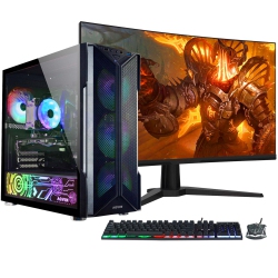 AQVIN -Aq20 Gaming PC Desktop Computer Tower- New 24 Inch Curved Gaming Monitor (Intel Core I7/ 32GB Ram/ 2Tb SSD/ Geforce Gtx 1650 4GB/ Windows 11