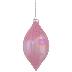NORTHLIGHT 5.5" Finial Christmas Glass Ornament In Pink