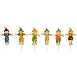 NORTHLIGHT Scarecrow Fall Harvest Picks - 24" - Set Of 6
