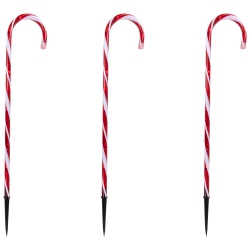 NORTHLIGHT Lighted Twinkle Candy Cane Christmas Outdoor Pathway Markers - 26" - Set Of 3