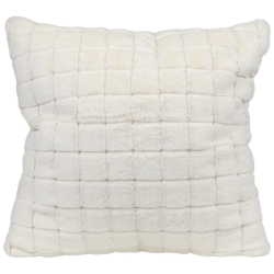 NORTHLIGHT 18" Plaid Tufted Plush Square Throw Pillow In White