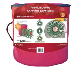 SIMPLE LIVING Set Of 3 Jumbo Christmas Light Reels With Storage Bag 12.5