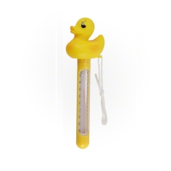 SWIM CENTRAL 8.5" Duck Floating Swimming Pool Thermometer With Cord In Yellow