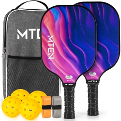 MTEN Usapa Approved Fiberglass Pickleball Paddle Set – Lightweight, Durable Rackets for Men & Women – Complete Pickleball Set for Indoor &
