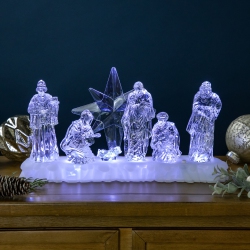 NORTHLIGHT Led Lighted Nativity Scene Acrylic Christmas Decoration - 12.25