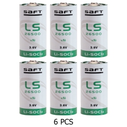 SAFT Ls26500 3.6 Volt C 7700 Mah Lithium Batteries (Box Of 6)