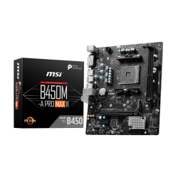 MSI B450M-A Pro Max Ii Motherboard (Supports 1St, 2Nd And 3Rd Gen Amd Ryzen Cpu, Am4, Ddr4, PCie 3.0, M.2, Matx)