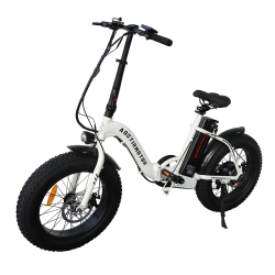 AOSTIRMOTOR G20 Folding Electric Bike 20Inch Fat Tire 500W Motor 36V Removable Battery Ebike for Adults - In White