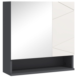 KLEANKIN Medicine Cabinet, Wall Mounted Bathroom Mirror Cabinet With Mirrored Door, Adjustable Shelf And Soft Close Mechanism, Light In Grey