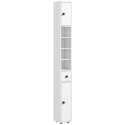 KLEANKIN 71" Tall Bathroom Storage Cabinet, Narrow Bathroom Cabinet \w Open Shelves, 2 Door Cabinets, Adjustable Shelves, for Kitchen, Hallway