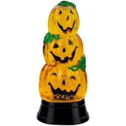 NORTHLIGHT Led Lighted Stacked Jack O' Lanterns Halloween Snow Globe - 6.5
