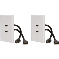 GENERIC HDMI Wall Plate [Ul Listed] (2 Port) Insert 6-Inch Built-In Flexible Hi-Speed HDMI Cable With Ethernet