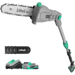 LITHELI Cordless Pole Saw 10-Inch With 2.0Ah Battery & Charger