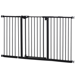 PAWHUT 29"-58" Wide Pet Gate \w Door Dog Gate And Barrier Indoor for Stairs Includes 7", 8", 12" Extensions Kit, 30 Inch Tall Pressure-Mounted