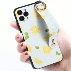 GENERIC Finger Strap Loop Case for Iphone 13 Pro Max, Fruit Lemon Print Iphone 13 Pro Max Case With Strap Grip Holder