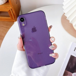 GENERIC Case for Iphone Xr, Clear Soft Silicone Bumper Protective Retro Color Transparent Shockproof Phone Case - In Purple