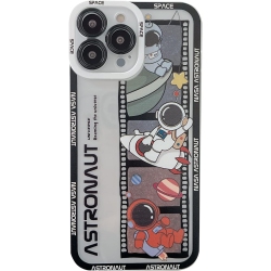 GENERIC for Iphone 14 Pro Max Cute Clear Case, Cool Cartoon Astronaut Space Planet Moon Rocket Design Stylish