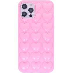 GENERIC Iphone 12 Mini Case for Women, 3D Pop Bubble Heart Kawaii Gel Cover, Cute Girly for Iphone12 Mini 5.4 Inch 2020