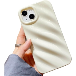 GENERIC Compatible With Iphone 13 Pro Max Case, Cute Wave Water Ripple Pattern Case for Girls Women, Slim Satin Glossy