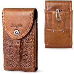 GENERIC Genuine Leather Cell Phone Pouch for Iphone 12 Pro Max Belt Case With Belt Clip Loop, Men Belt Holder