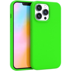 GENERIC - Iphone 14 Pro Max Case - Stylish Neon Silicone Phone Cover - Wireless Charging Compatible, 360° In Green