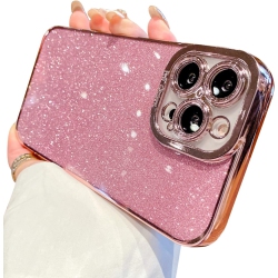 GENERIC Compatible With Iphone 14 Pro Case Glitter Luxury Cute Flexible Bling Cover Camera Protection Shockproof Phone