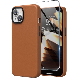 GENERIC Leather Case Compatible With Iphone 14 Case 6.1 Inch, Premium Pu Leather Phone Case Cover (With Metallic Buttons