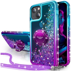 GENERIC for Iphone 13 Mini Case With Ring Stand, Women Girls Bling Holographic Sparkle Glitter Cute Cover, Diamond