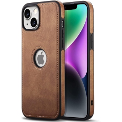 GENERIC Compatible With Iphone 14 Case 6.1 Inch Premium Leather Tpu Hybrid Case Cover, Brown