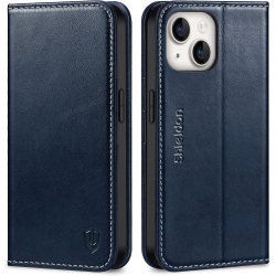 GENERIC Wallet Case for Iphone 14 5G 2022, Genuine Leather Iphone 14 Case With Kickstand Rfid Blocking Card Holder